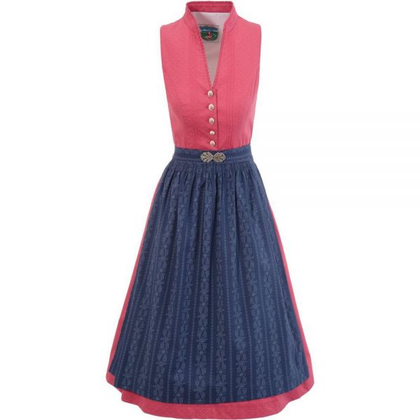Dirndl midi 66 cm Vroni koralle / blau Turi Landhaus