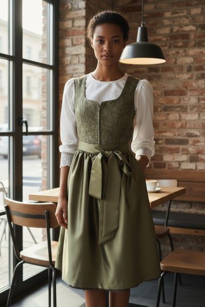 Dirndl midi 70 cm Pflugsmühle grün Bergweiss