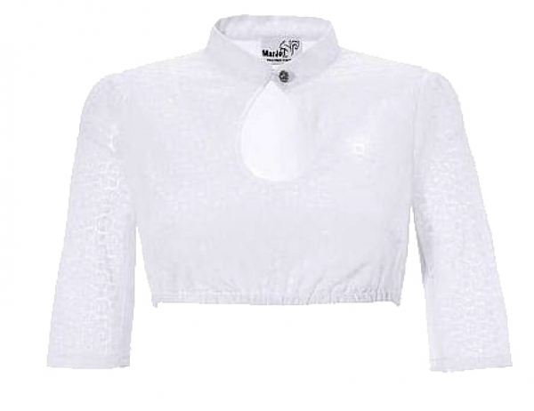 B-Ware / 2. Wahl - Dirndlbluse Berta Anna weiß Halbarm Marjo