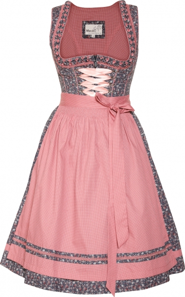 Dirndl mini 55 cm Folla blau altrosa Marjo