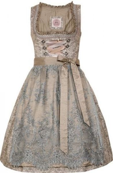 Dirndl mini 58 cm Nania grau braun Marjo
