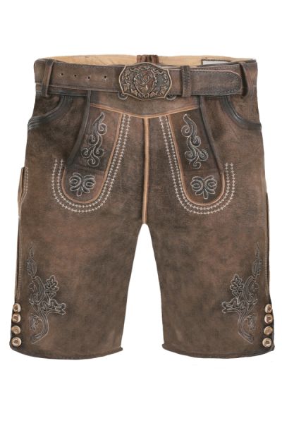 Lederhose kurz Osterhofen hellbraun braun mit Gürtel Fuchs
