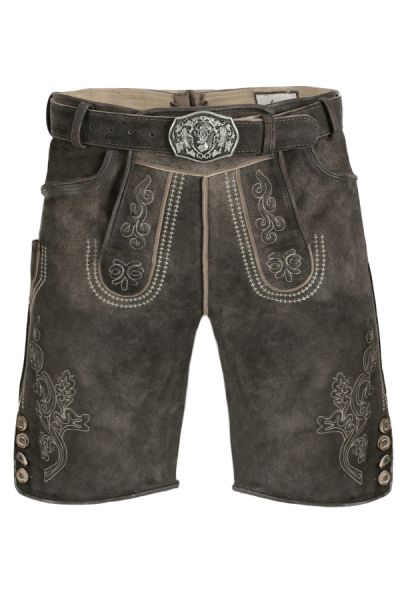 Lederhose kurz Osterhofen dunkelbraun braun mit Gürtel Fuchs