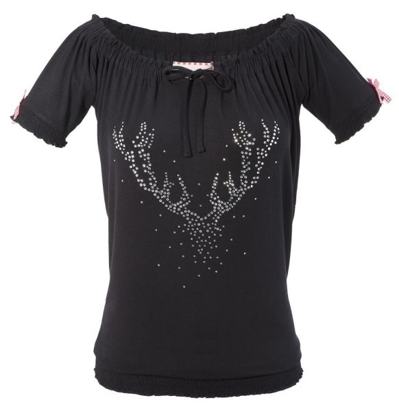 B-Ware / 2. Wahl - Trachtenshirt Haidach schwarz Carmen Andreas Gabalier Hangowear