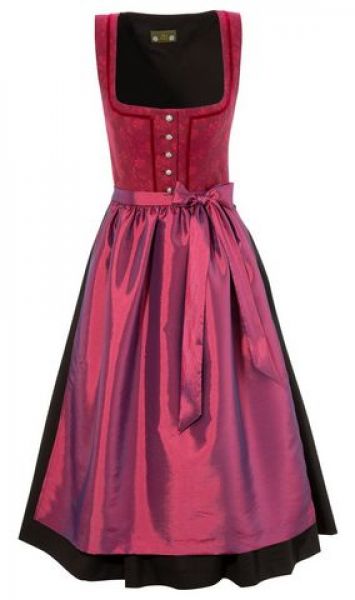 B-Ware / 2. Wahl Dirndl midi 68cm Schneidmühle weinrot schwarz Love Nature