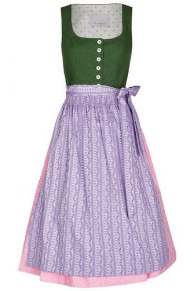 Dirndl midi 70cm Aussee grün / lila Hohenstaufen by H.Moser