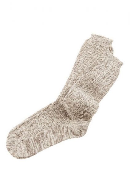 B-Ware / 2. Wahl - Shoppersocken beige braun meliert grob Lusana