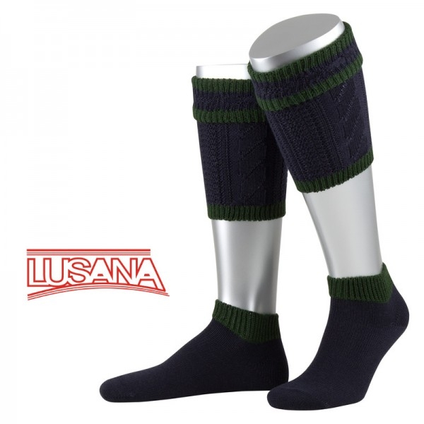 Trachten Loferl Set-2tlg. Wadenwärmer Socken marine/tanne blau grün Lusana