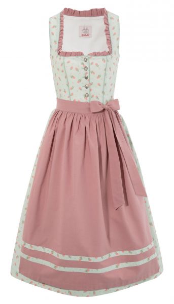 Dirndl midi 70 cm Saulengrain mint grün rosa Naber Collection