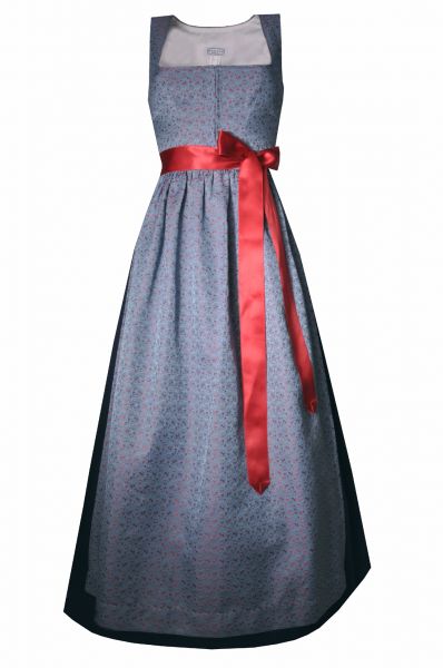 Dirndl Designerdirndl lang 94cm Göggenhofen blau rot Hannah Collection