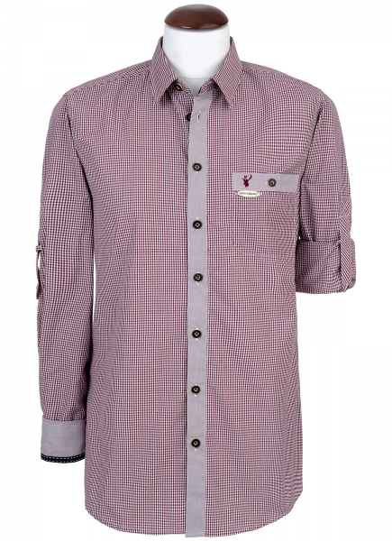 Trachtenhemd Dorf rot Langarm Slim Fit Spieth & Wensky