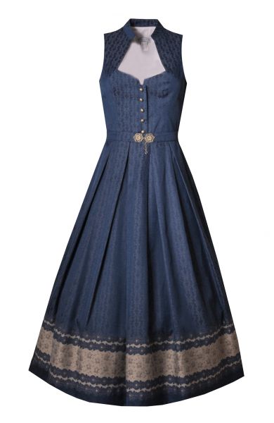 Trachtenkleid lang 78cm Engolling blau Hannah Collection