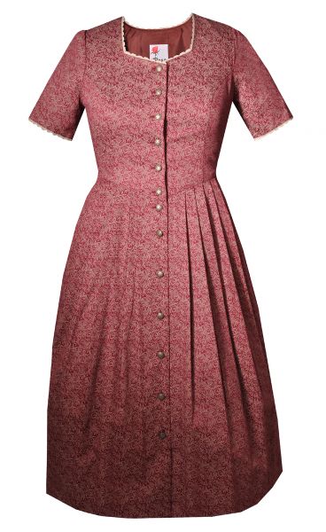 Dirndl lang 78cm Pferrach weinrot Rose-Dirndl