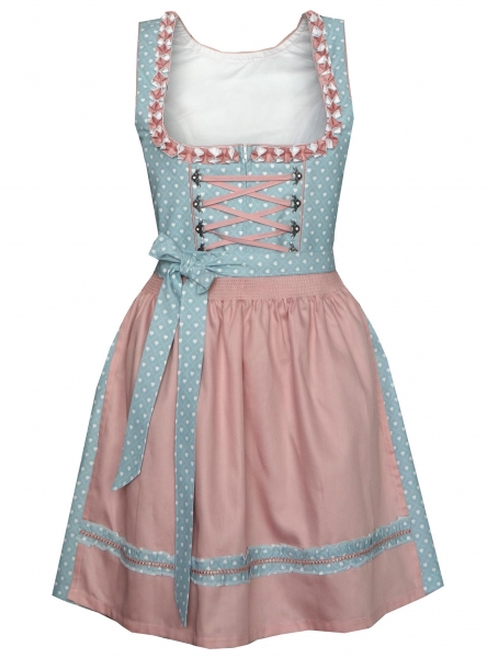 Dirndl mini 50 cm Oberschönegg türkis rosa