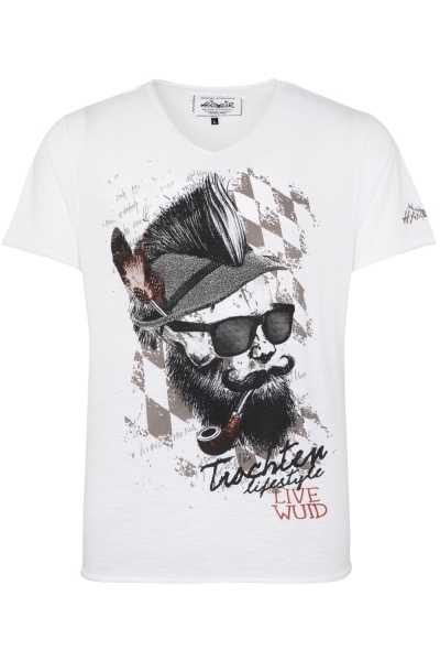 Herren Trachtenshirt Franzl weiß Hangowear