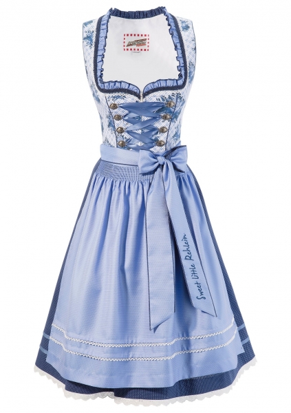 B-Ware / 2. Wahl Dirndl midi 60 cm blau hellblau Andreas Gabalier Kollektion by Krüger