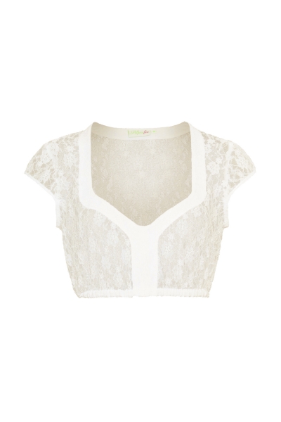 Dirndlbluse Susi kurzarm creme Spitze Alpenfee