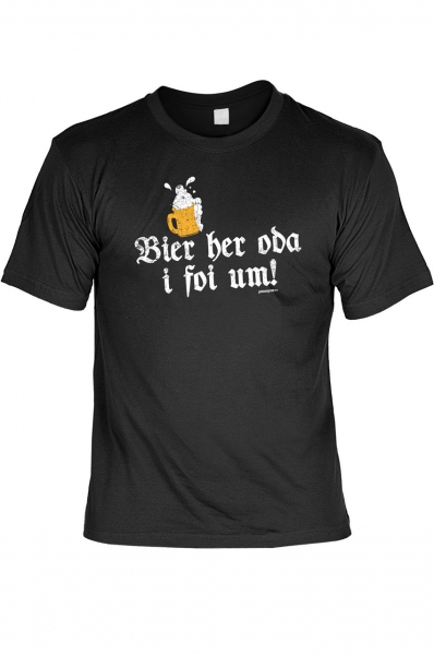 Trachtenshirt Bier her oda i foi um schwarz