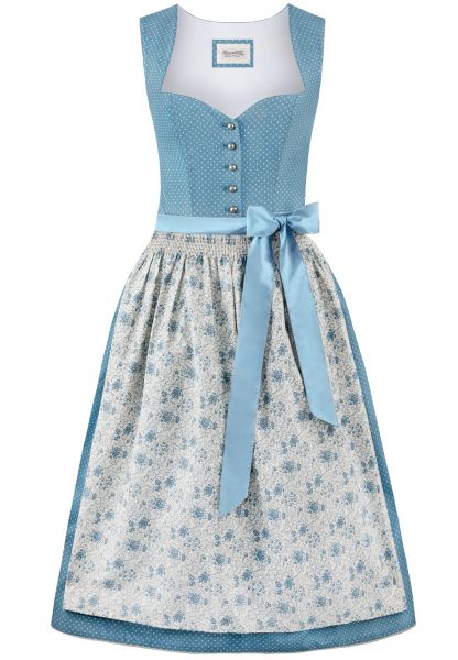 B-Ware / 2. Wahl - Dirndl midi 70 cm Edonita blau Stockerpoint