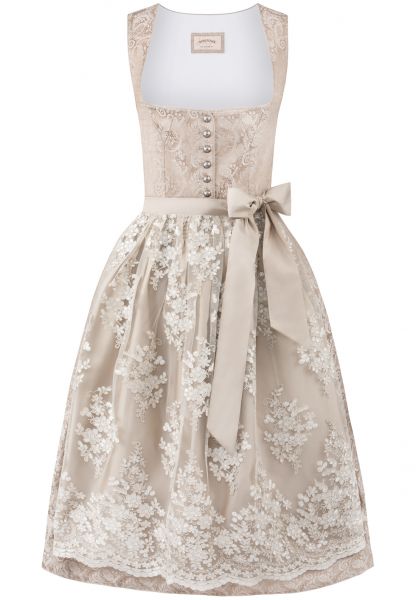 B-Ware / 2. Wahl - Dirndl midi 70 cm Sidonia creme beige Stockerpoint