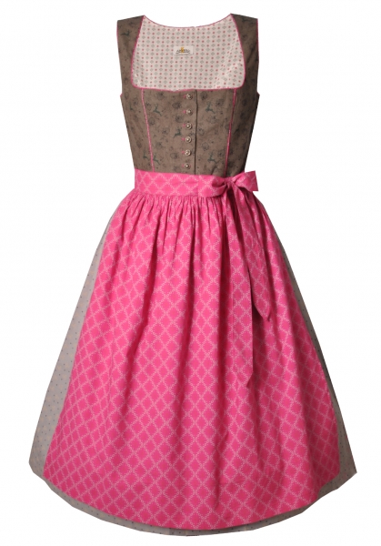 Dirndl midi 72 cm Ebersbach grau Almsach