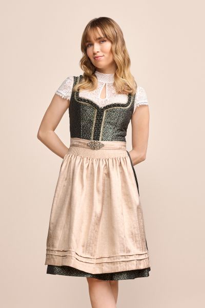 Dirndl midi 60 cm Danara dunkelgrün creme Krüger Madl