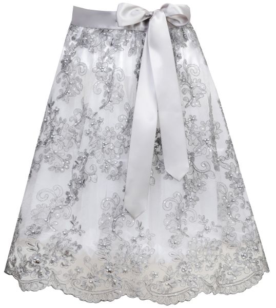 Dirndlschürze midi 65 cm Nadina silber grau Marjo