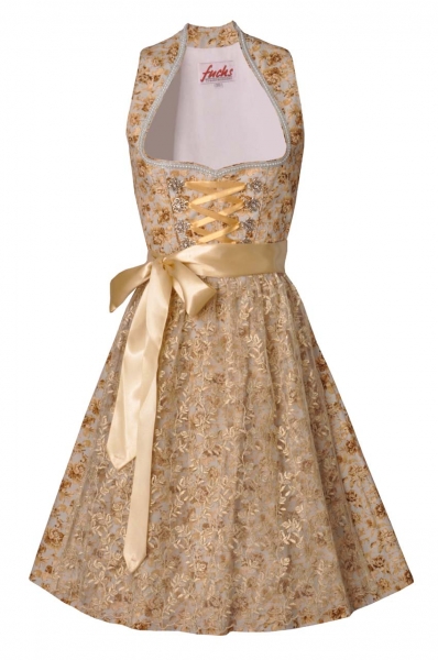 Dirndl midi 60 cm Hawangen grau/gold Fuchs
