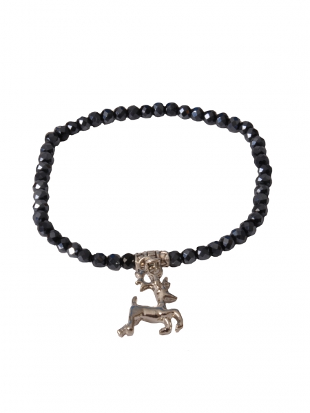 Trachten Armband Pinzberg Kristall Hirsch anthrazit grau Wolkenweiß