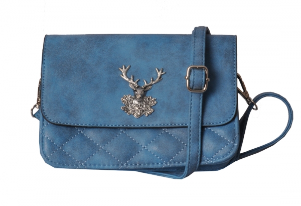 Trachtentasche Heidi blau petrolblau mit "Hirschkopf"