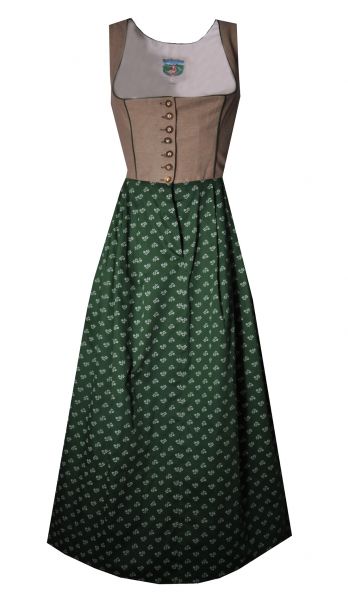 Dirndl lang 94cm Hannelore grün natur OHNE Schürze Turi Landhaus