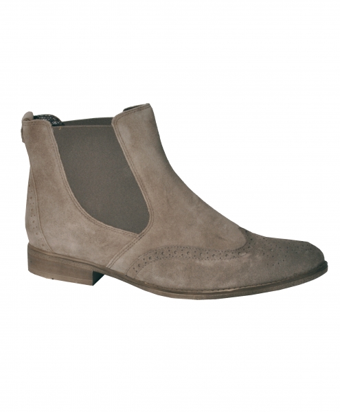Stiefeletten Regnitzlosau grau taupe Leder Gabor