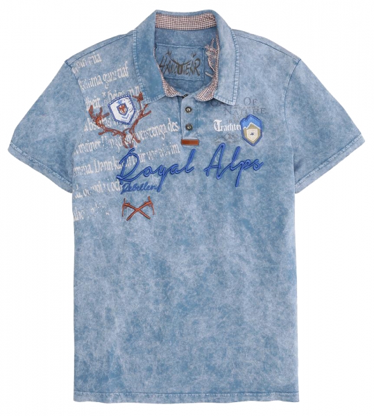 Trachtenshirt Dirk blau oilwashed Hangowear