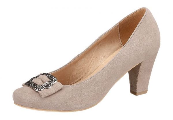 B-Ware / 2. Wahl Trachtenpumps Massing taupe braun Leder Hirschkogel