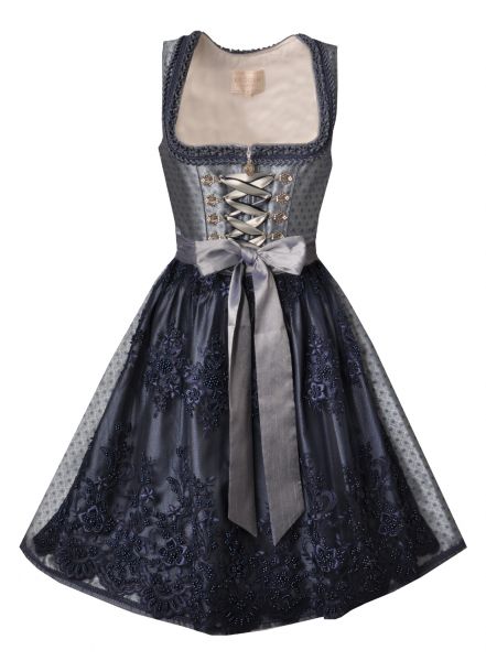 Dirndl midi 60 cm Loreley blau Krüger