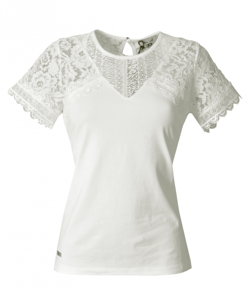 Trachtenshirt Damen Ayse weíß Spitze Hangowear
