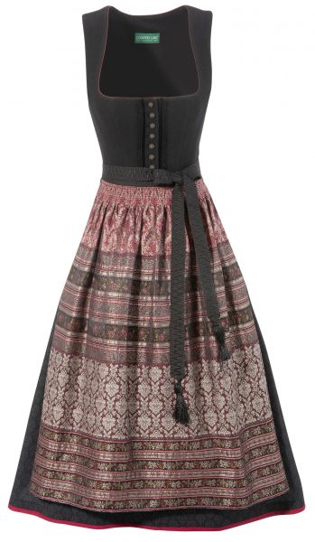 Dirndl midi 69 cm Furtschneid schwarz bordeaux Country Line