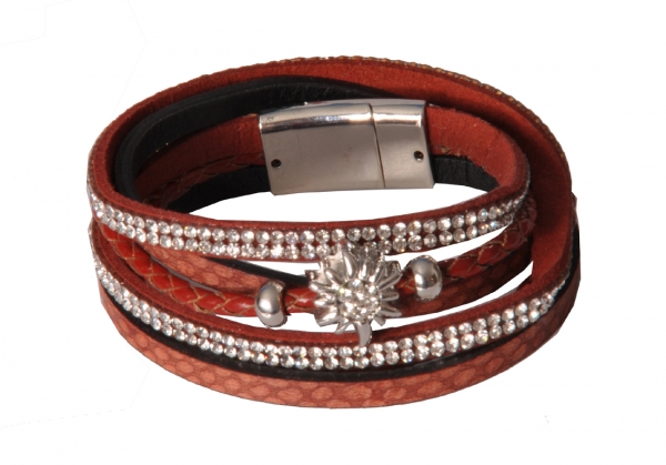 Trachten Armband Oberstreu rot dunkelrot Wolkenweis