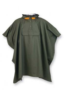 PU-Regenponcho Jagd und Forst oliv wasserdicht