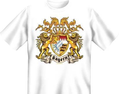Trachtenshirt Wappen Bayern weiss T-Shirt