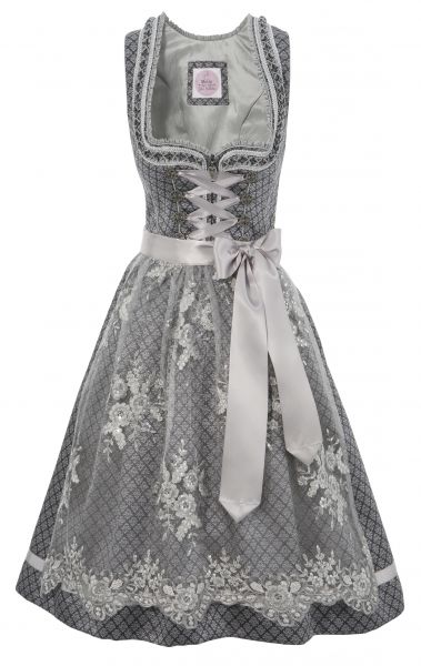 B-Ware / 2. Wahl - Dirndl midi 58 cm Melida graphit grau Marjo