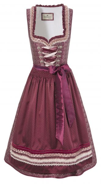 Dirndl midi 63cm Gaggen Giselle weinrot Stockerpoint