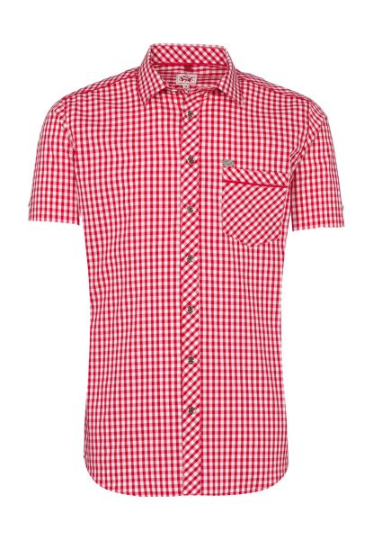 Trachtenhemd Guttenberg rot Kurzarm Slim Fit Spieth & Wensky