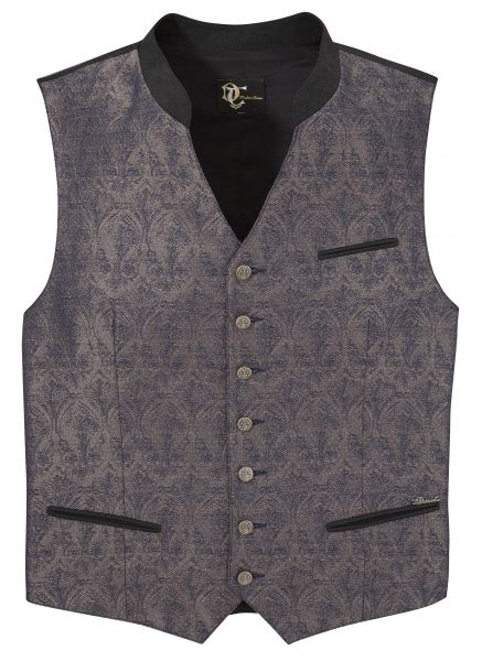 Trachtenweste Gilet Vincent taupe marine blau Trachten Deiser