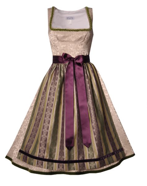Dirndl midi 64cm Eisenthal natur grün lila Hannah Collection