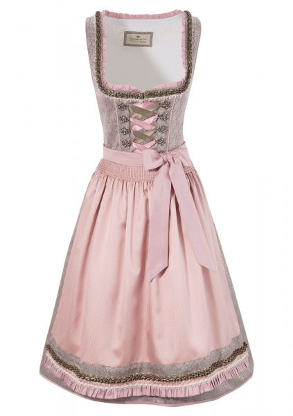 B-Ware / 2. Wahl - Dirndl midi 60 cm Amanda grün altrosa rosa Stockerpoint