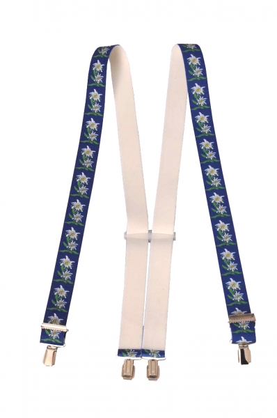 Trachtenhosenträger Hosenträger Trachten blau Edelweiss