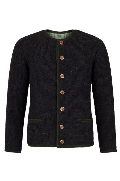 Strickjacke Bollstadt anthrazit grün Isar-Trachten