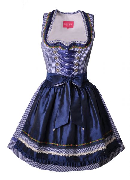 Dirndl mini 50 cm Schimpfhausen blau Karo Krüger Madl