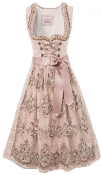 B-Ware / 2. Wahl - Dirndl midi 58 cm Ranja champagner rose Marjo